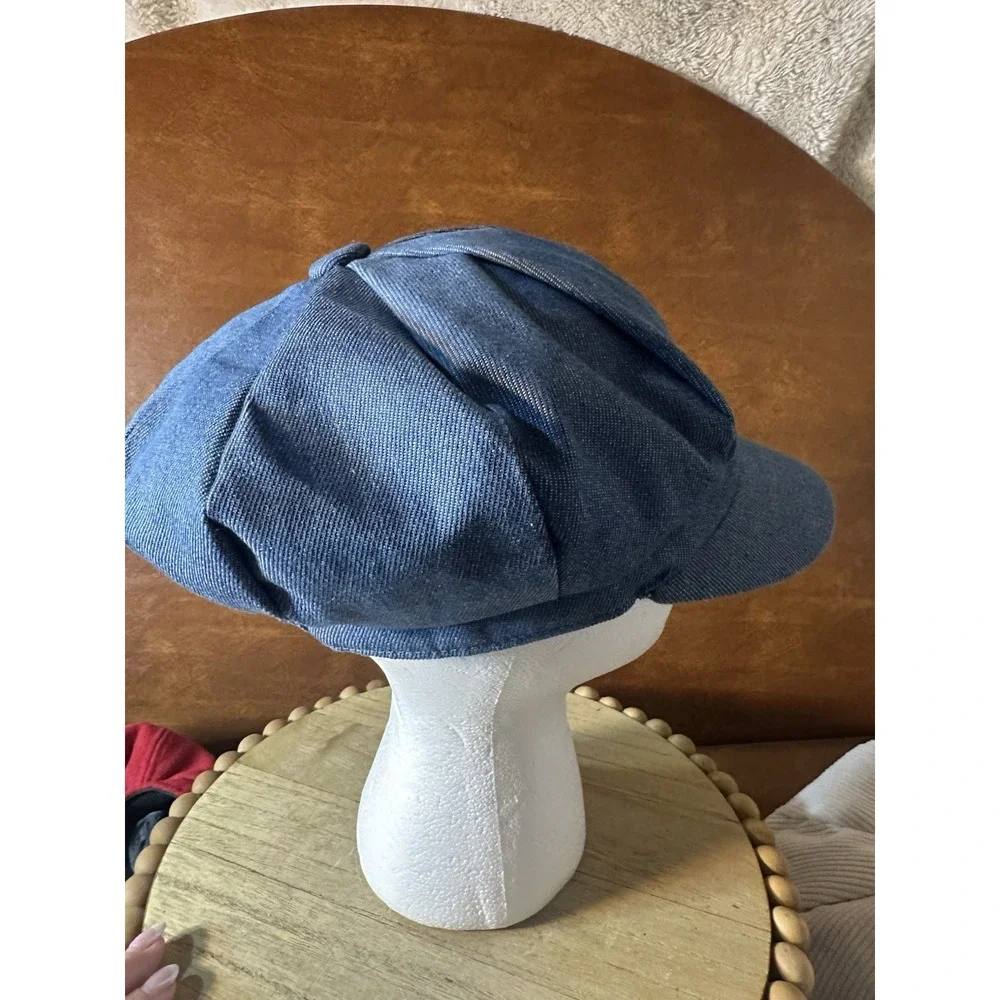 VTG  Newsboy Hats, Lot Of 5 M-L denim  Tweed Wool Cotton Corduroy Look